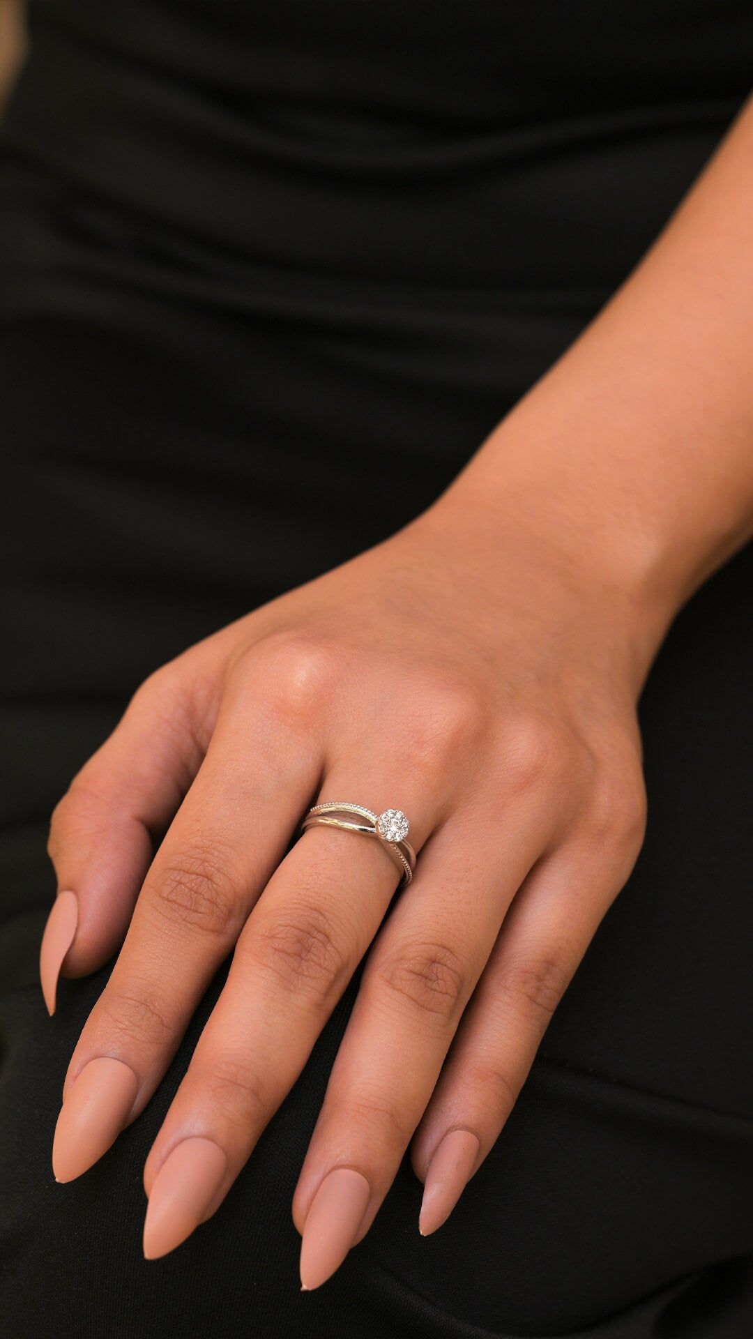 Zircon Centered Cut Ring