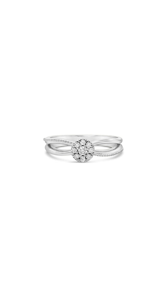 Zircon Centered Cut Ring