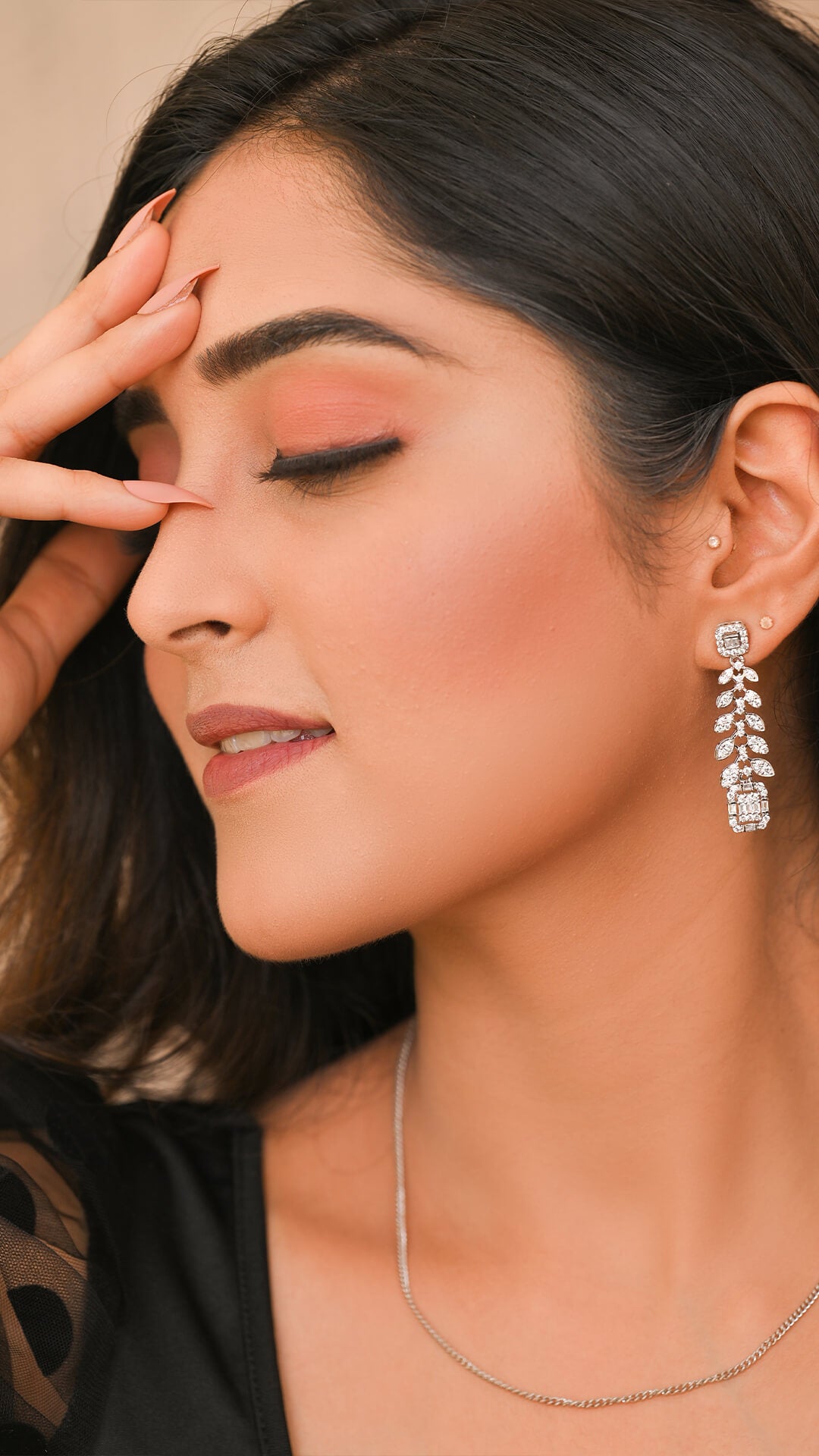 Zircon Chandelier Earrings