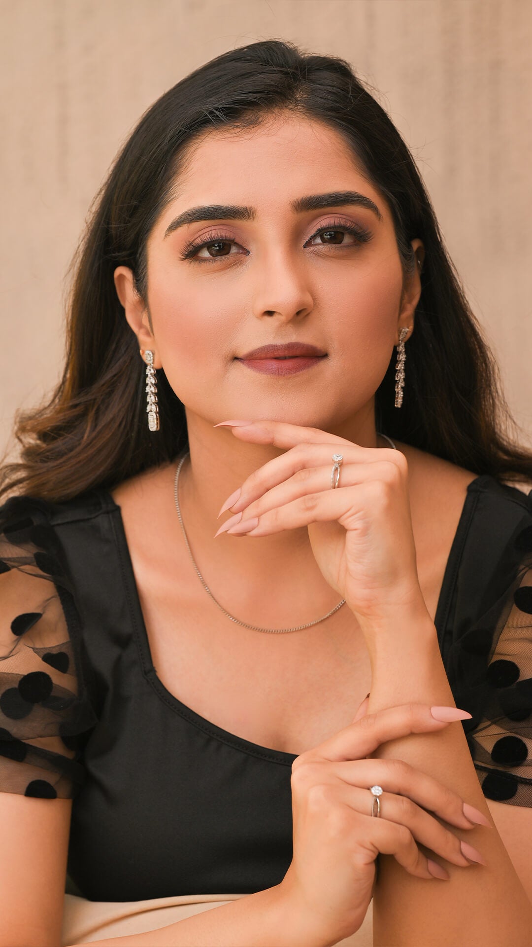 Zircon Chandelier Earrings