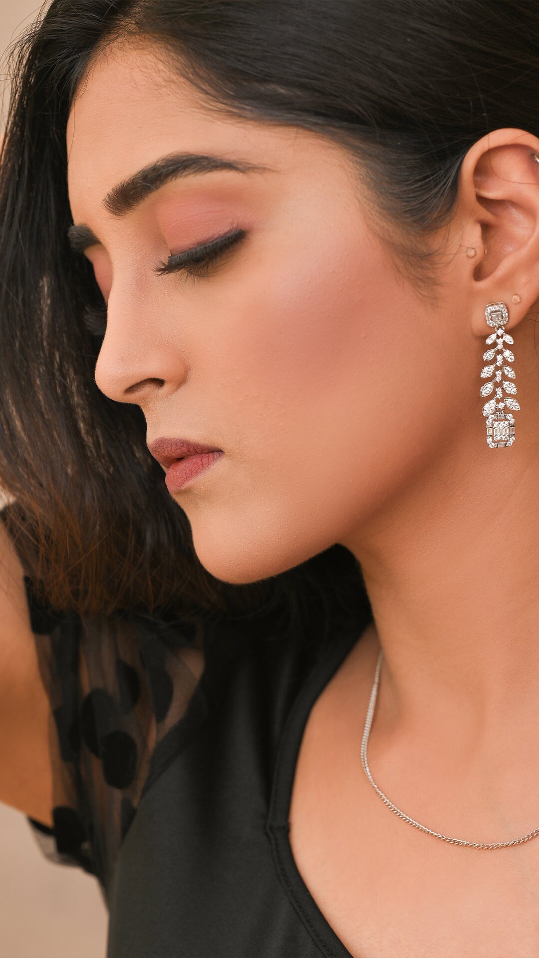 Zircon Chandelier Earrings