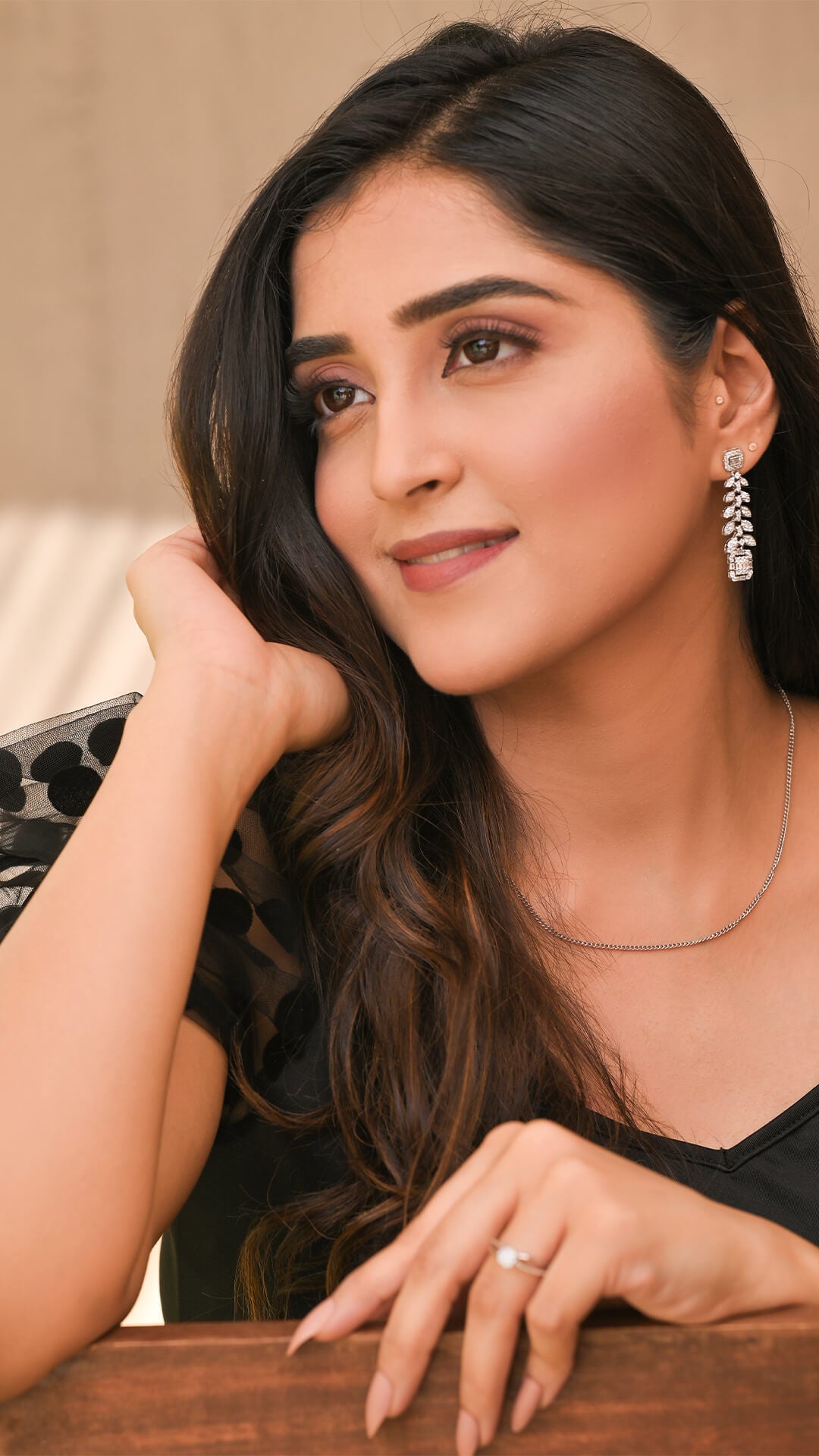 Zircon Chandelier Earrings