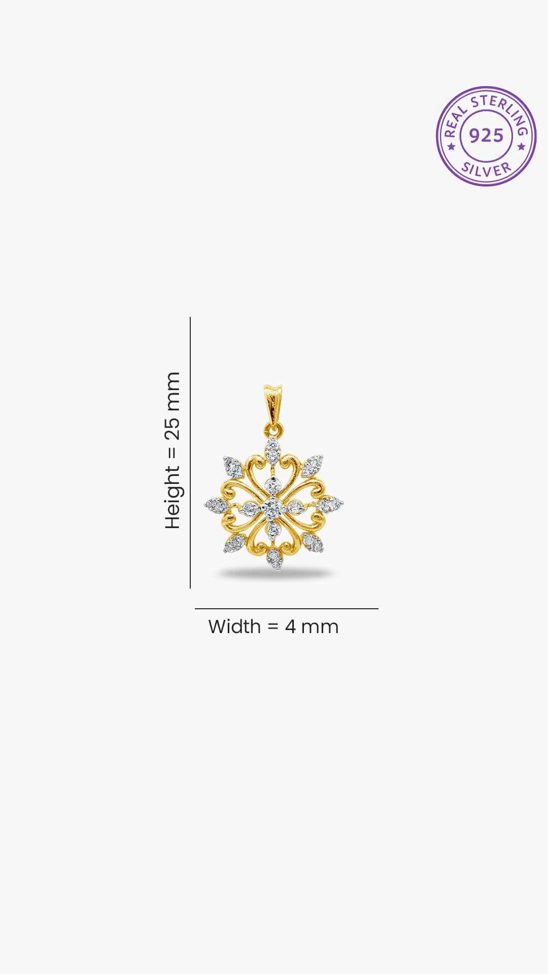 Zircon Floral Pendant