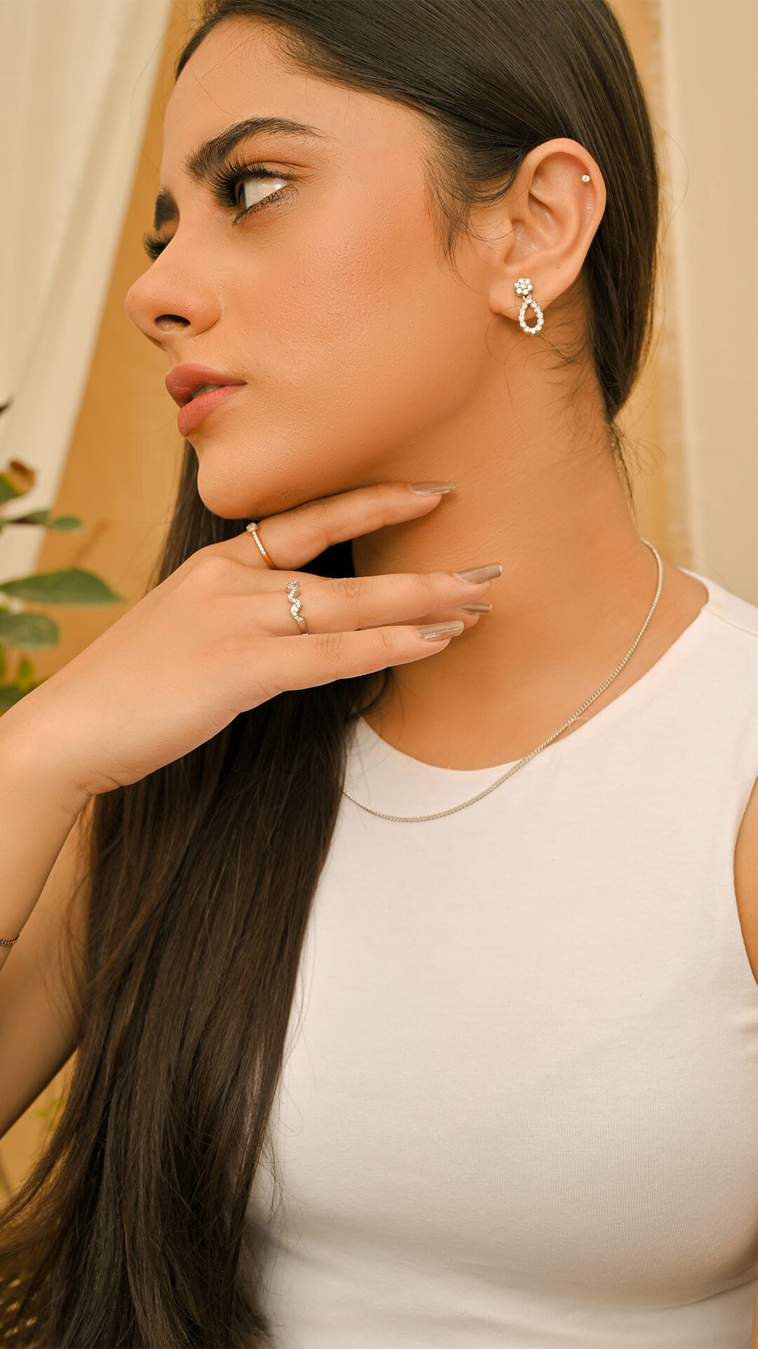 Zircon Teardrop Earrings