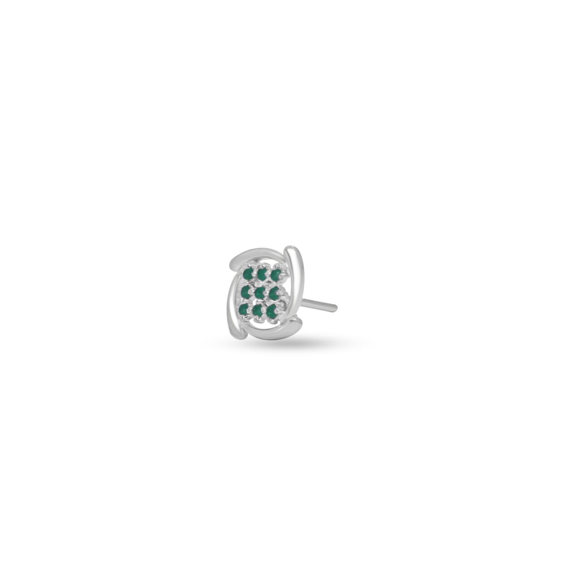 jade silver studs