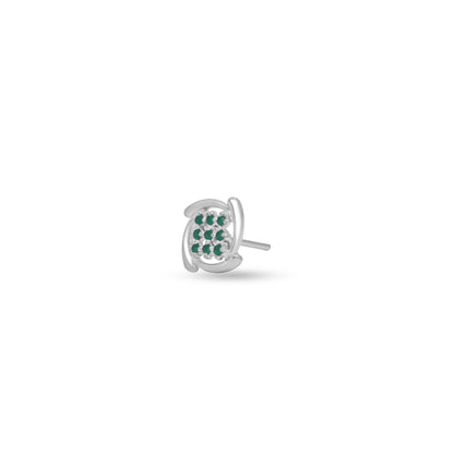 jade silver studs