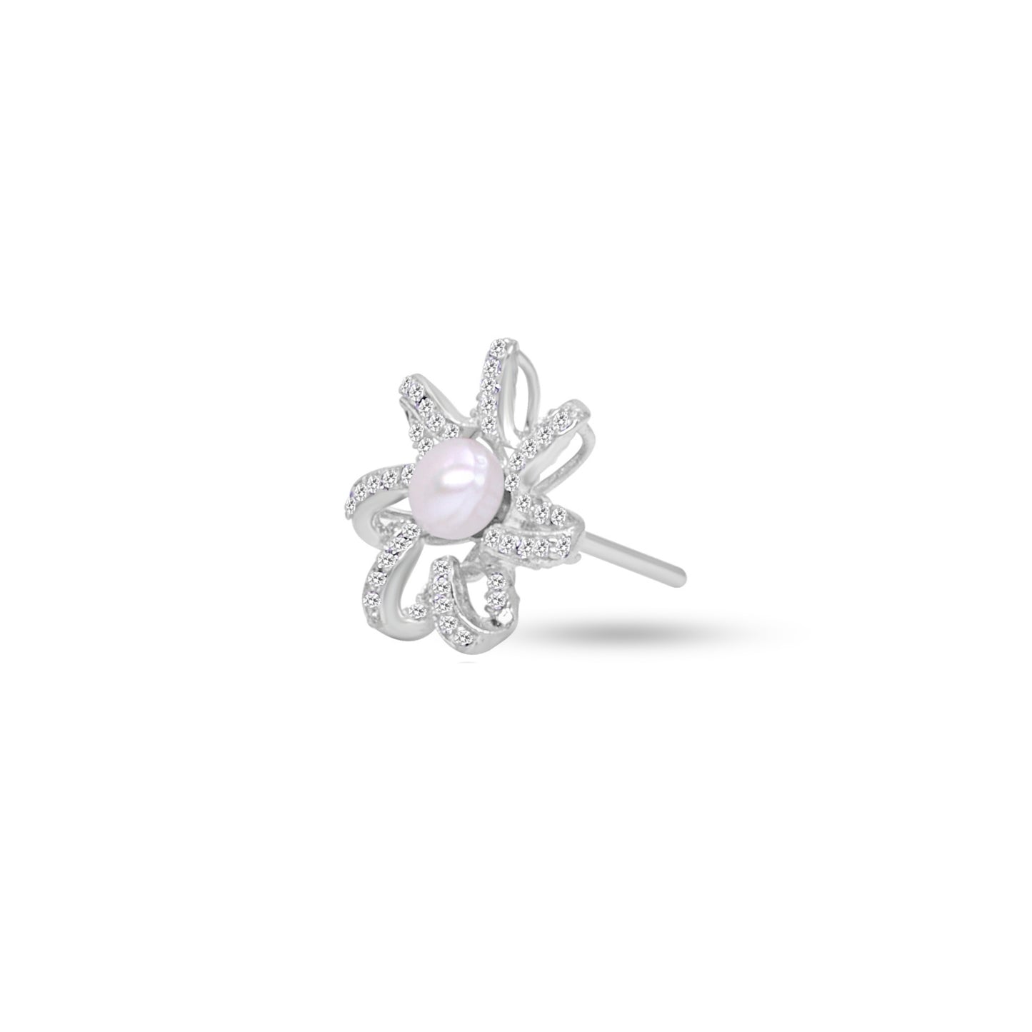 Trendy silver ear tops for office and casual wear