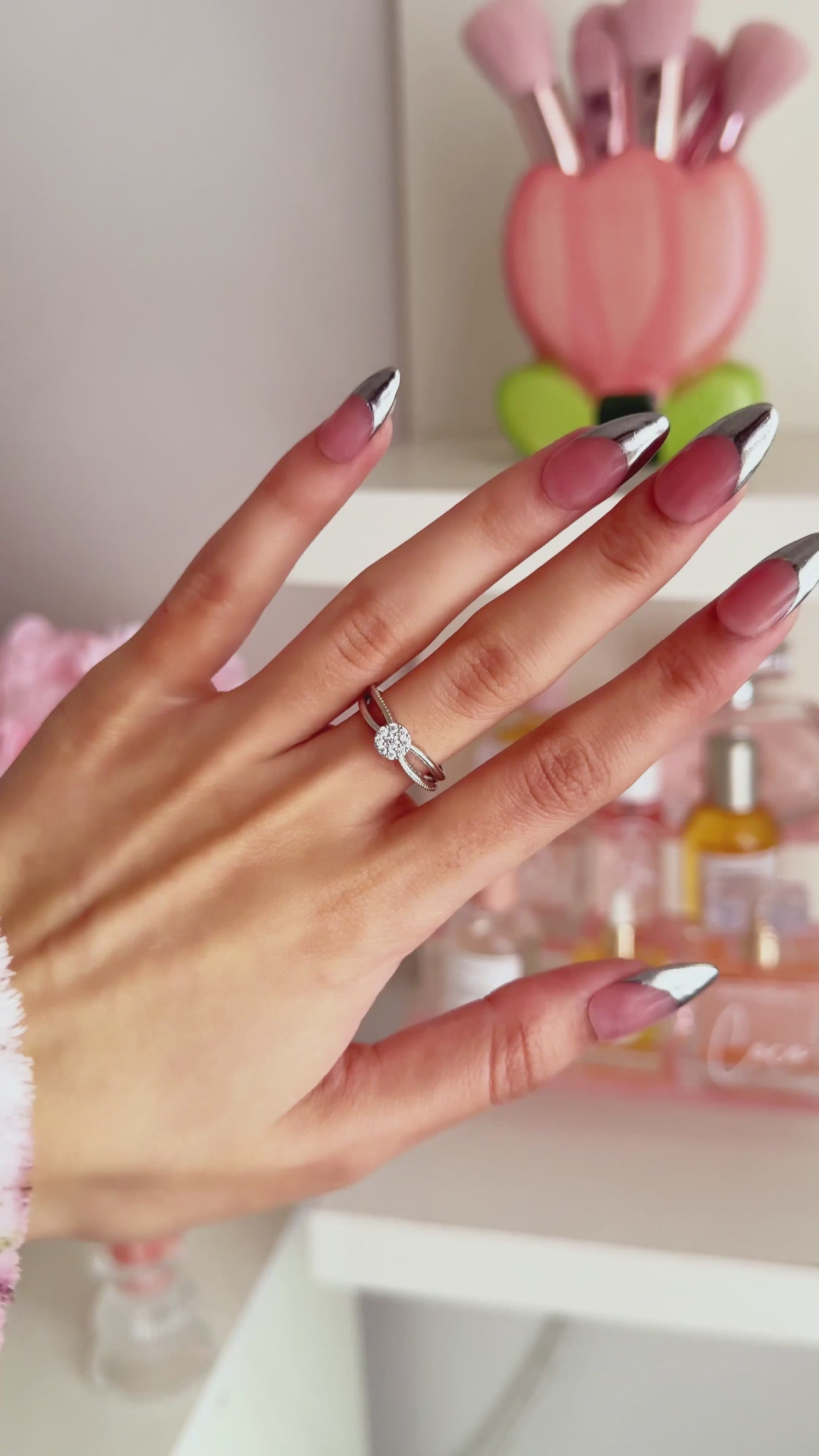 Zircon Centered Cut Ring