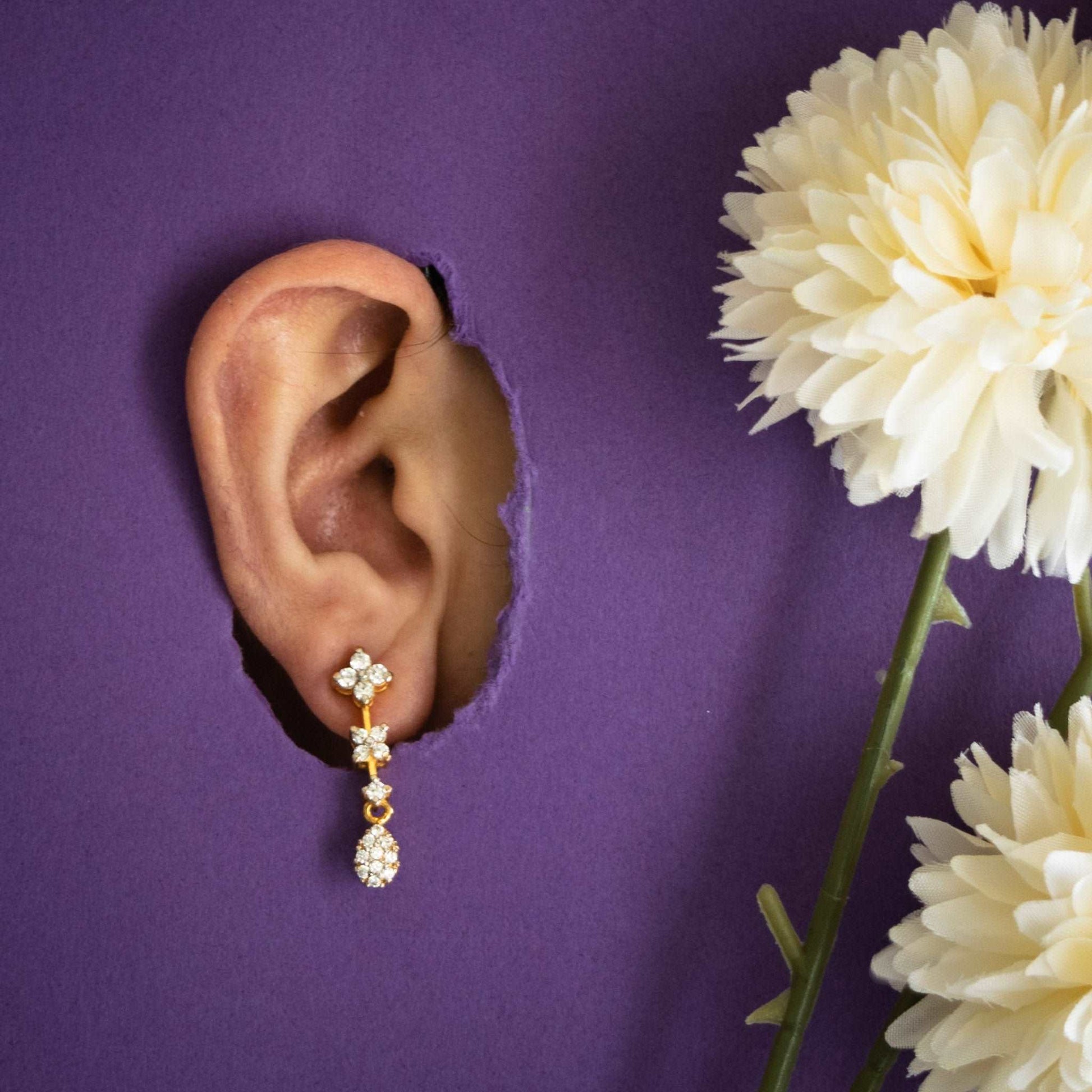 Zircon Dangly Earrings