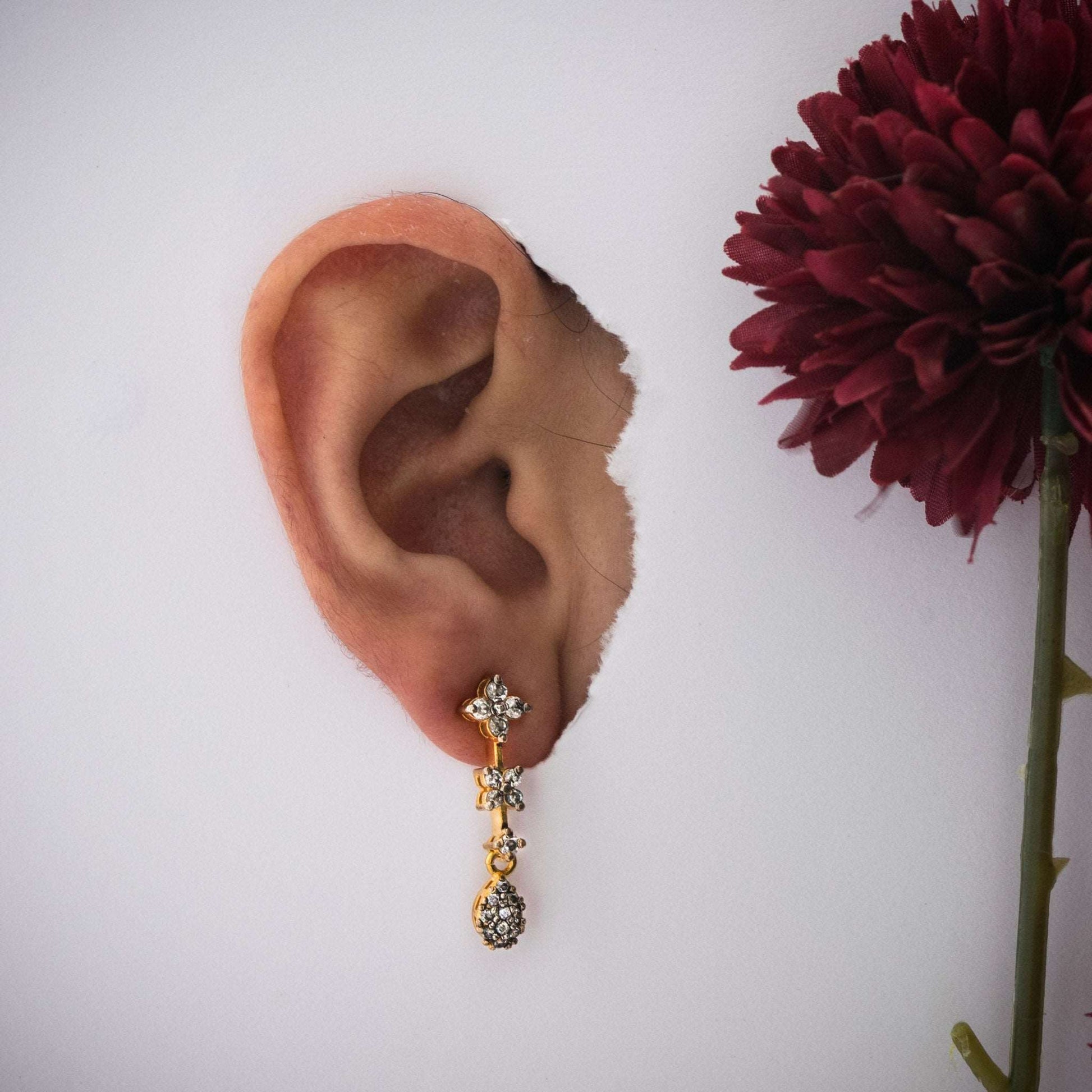 Zircon Dangly Earrings