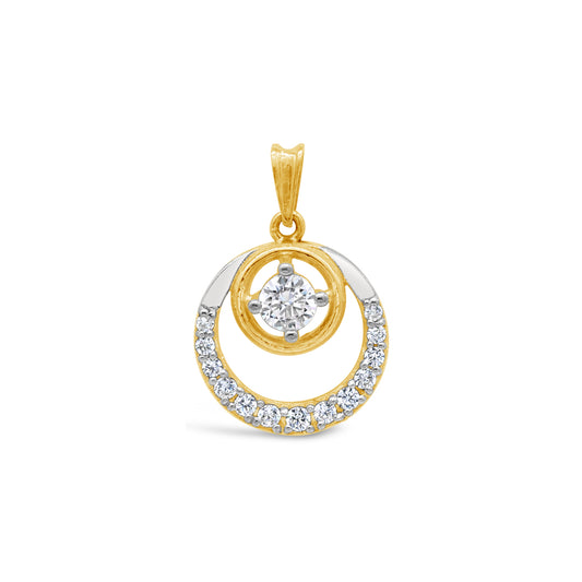 Crescent Zircon Pendant