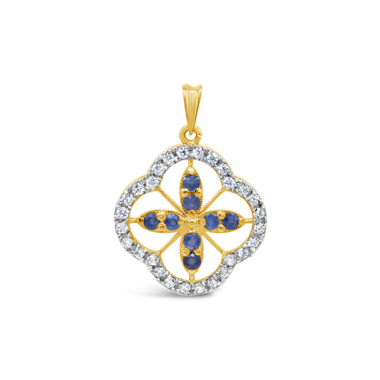 Quatrefoil Sapphire Pendant