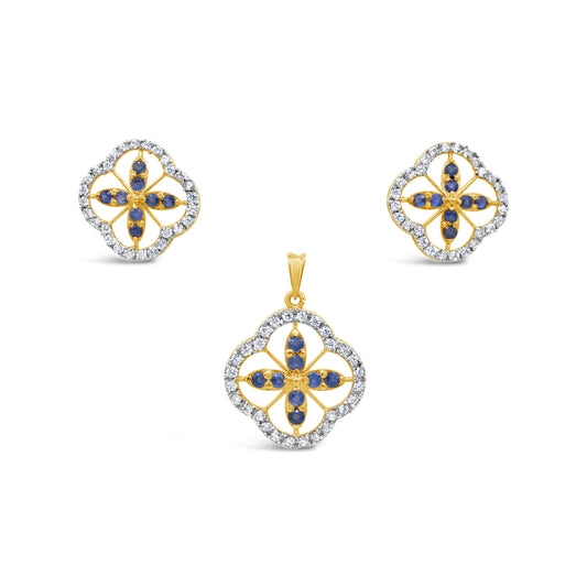 Quatrefoil Sapphire set