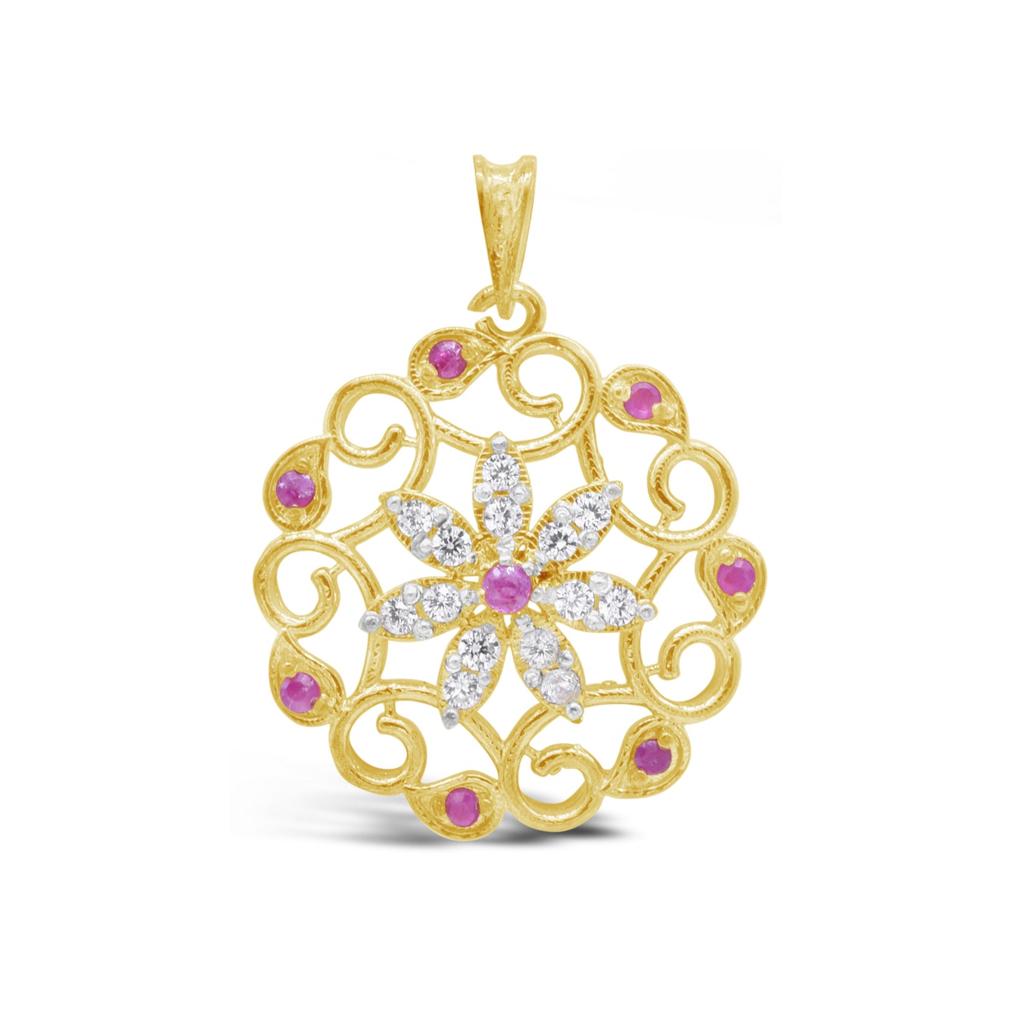 Red Floral Pendant