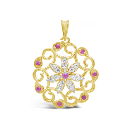 Red Floral Pendant