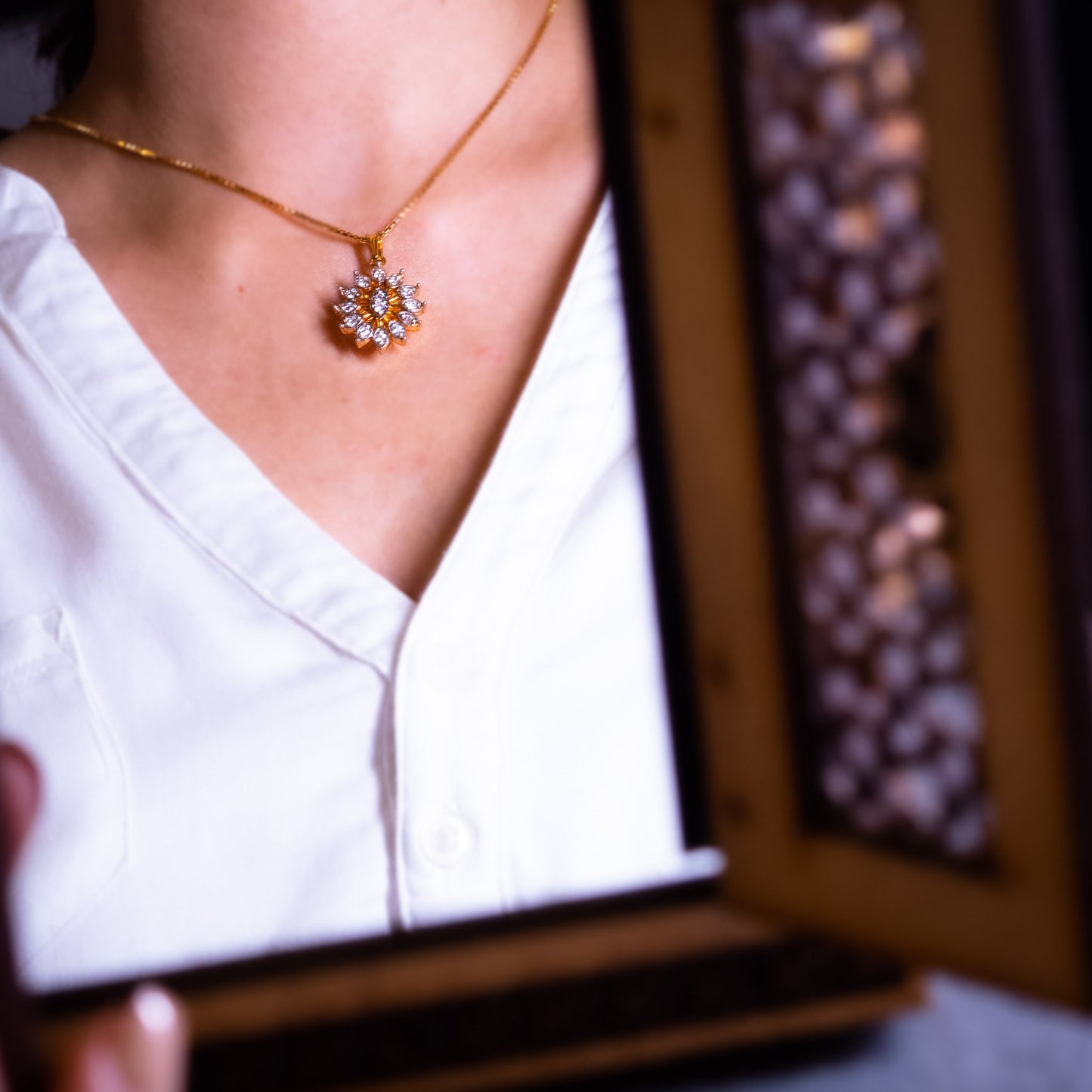 Marquise Style Zircon Pendant