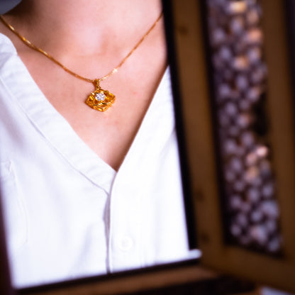 Quatrefoil Flower Pendant