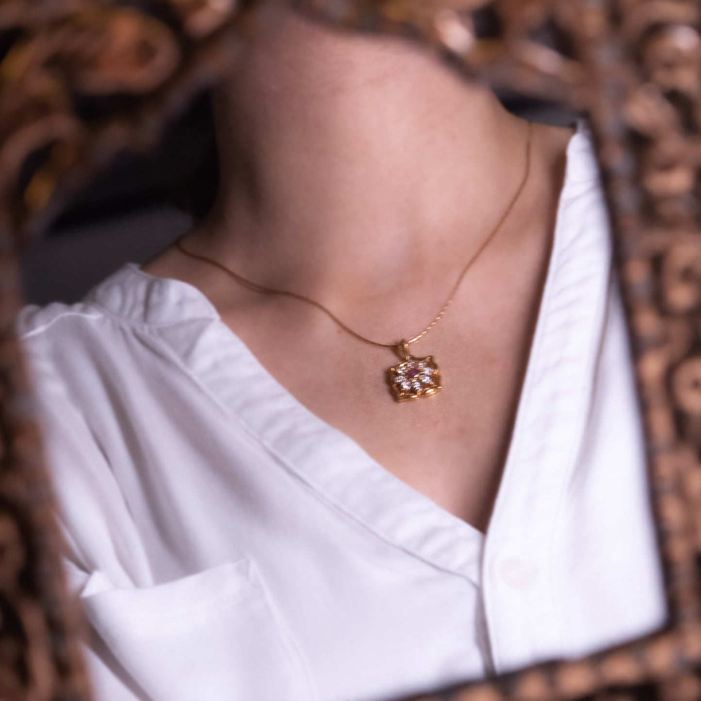 Ruby Centered Flower Set
