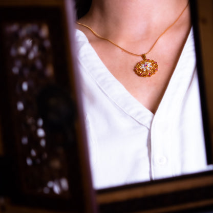 Red Floral Pendant