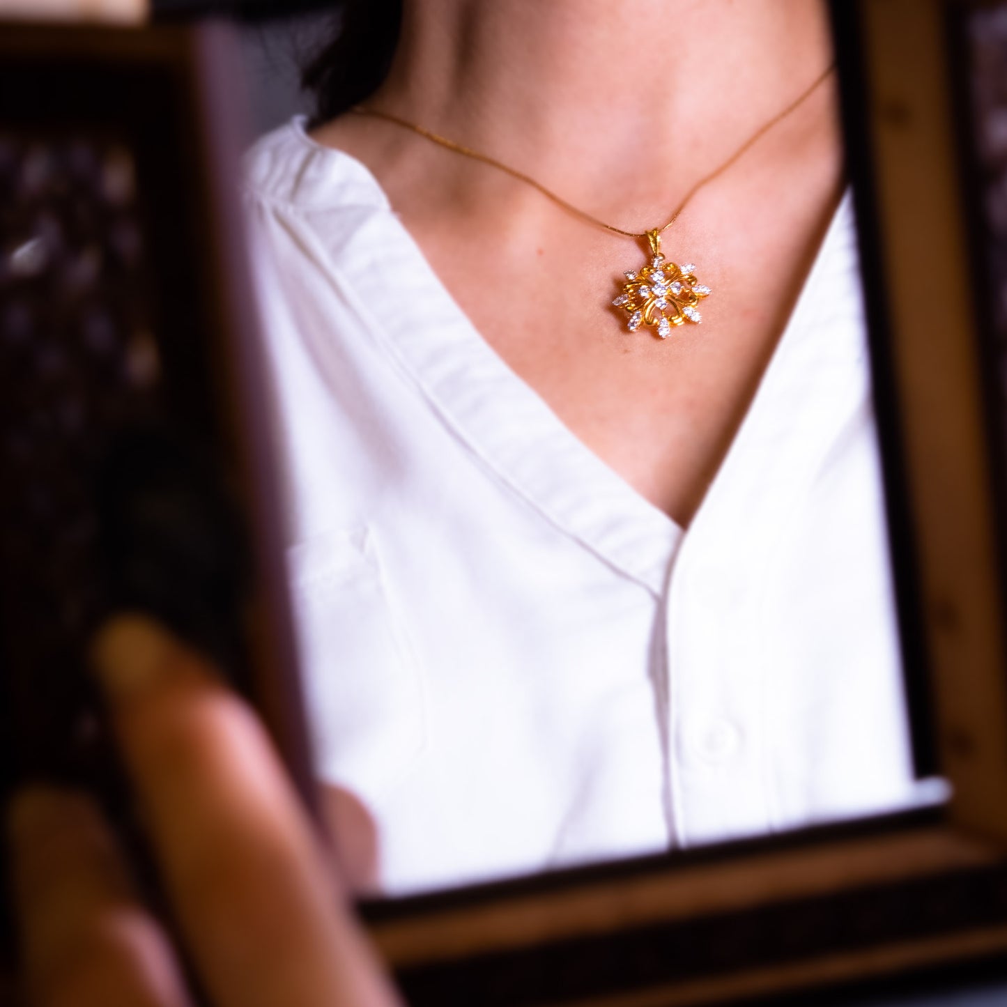 Zircon Floral Pendant